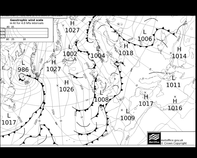 MetOffice UK Fronts 星期一 17.06.2024 18 UTC