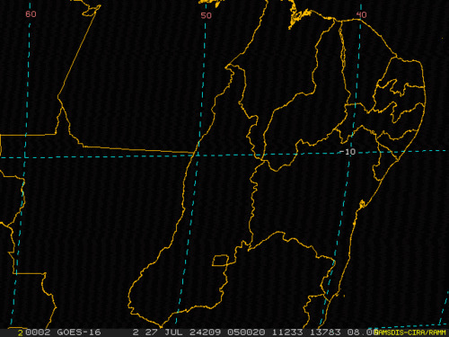 卫星云图 可见 South America Brasilien 2024年7月27日 北京时间 13:00