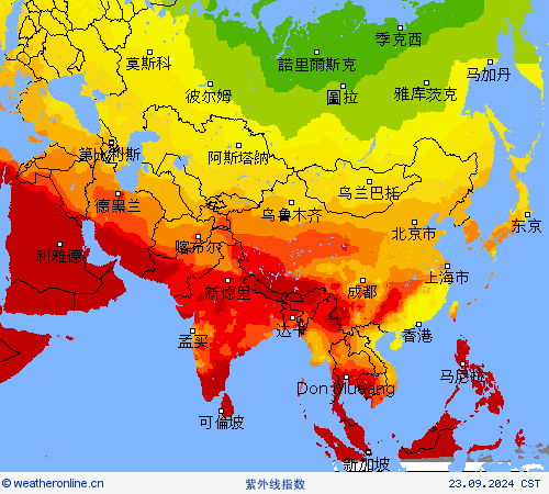 紫外线指数 预报图