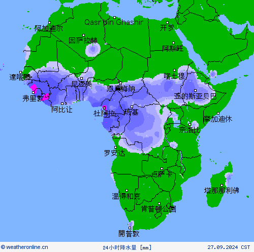 24小时降水量 预报图