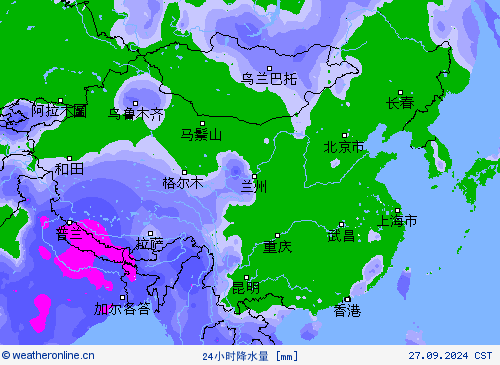 24小时降水量 预报图