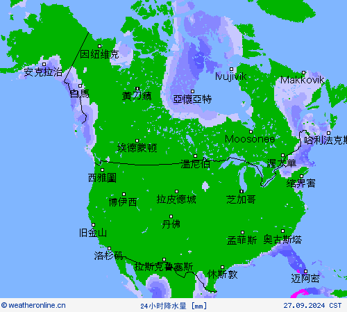 24小时降水量 预报图