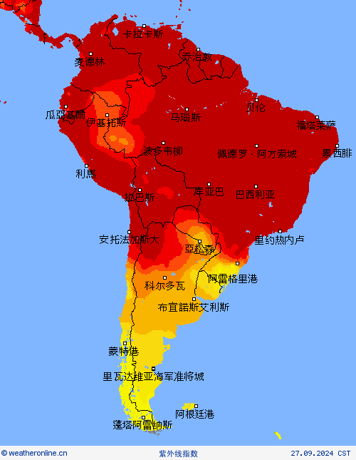 紫外线指数 预报图