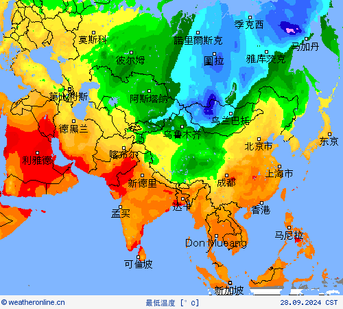 最低温度 预报图