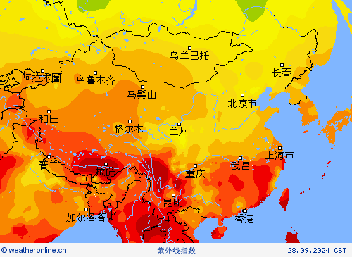 紫外线指数 预报图