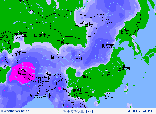 24小时降水量 预报图