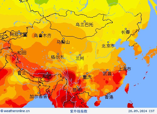 紫外线指数 预报图