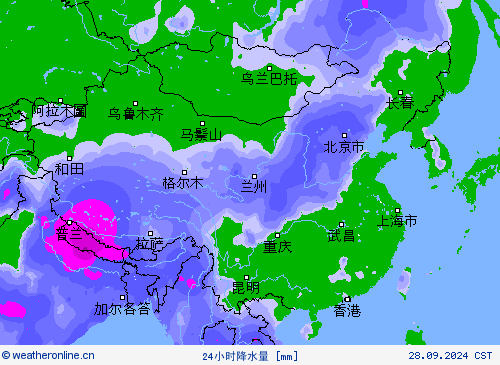 24小时降水量 预报图