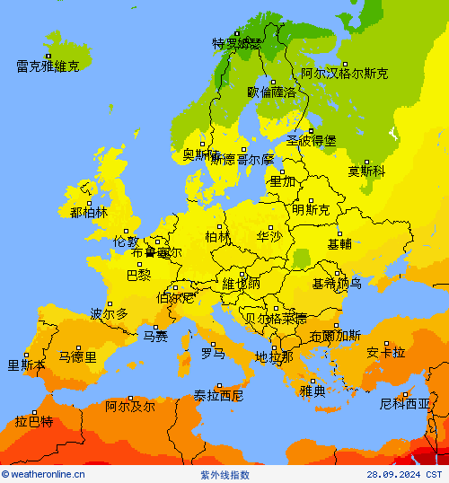 紫外线指数 预报图