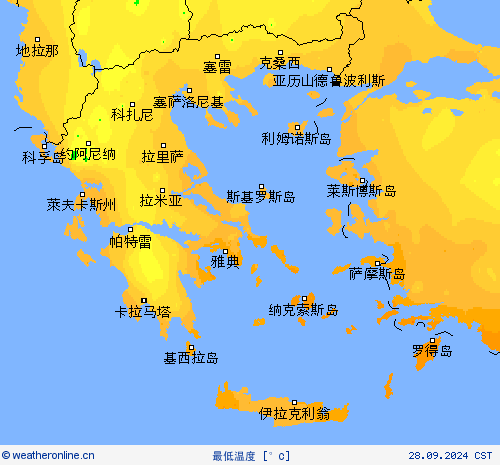 最低温度 预报图