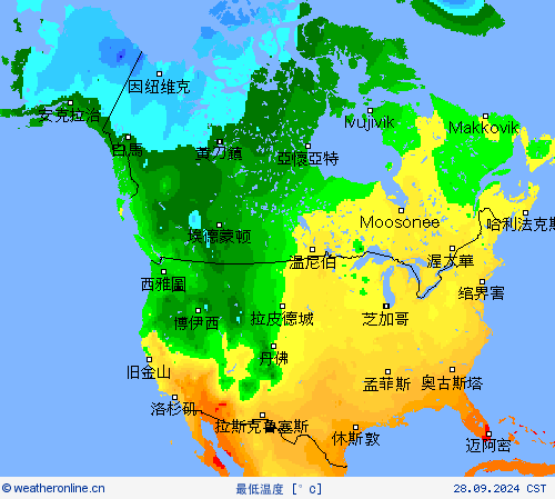 最低温度 预报图