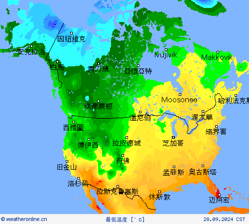 最低温度 预报图