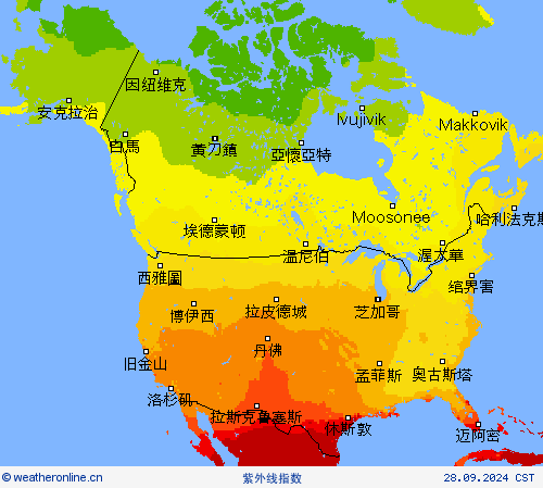 紫外线指数 预报图