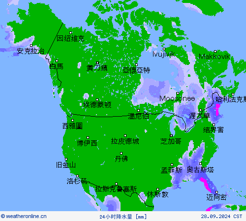 24小时降水量 预报图