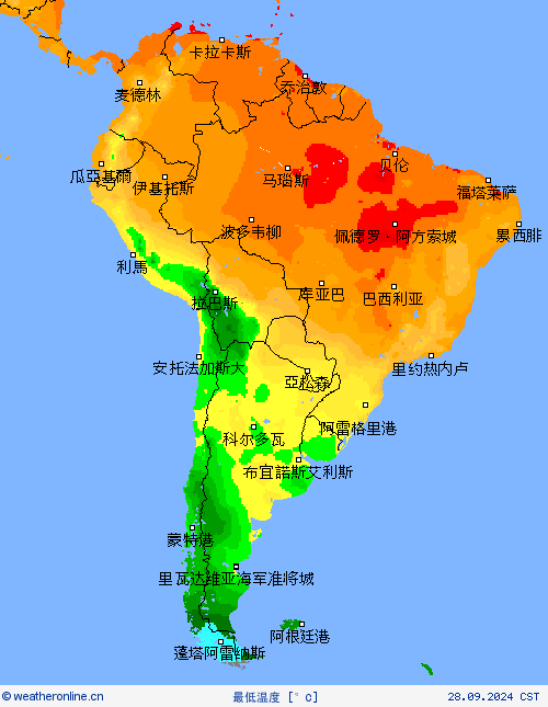 最低温度 预报图