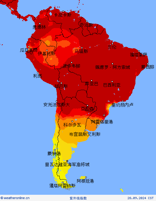 紫外线指数 预报图