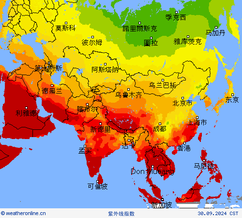 紫外线指数 预报图