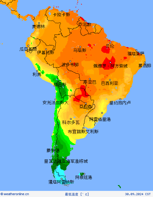 最低温度 预报图