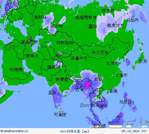 24小时降水量 预报图