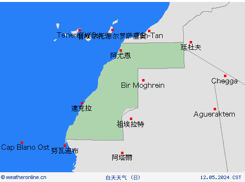 一览表 西撒哈拉 非洲 预报图