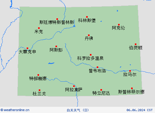 一览表 科罗拉多州 北美洲 预报图