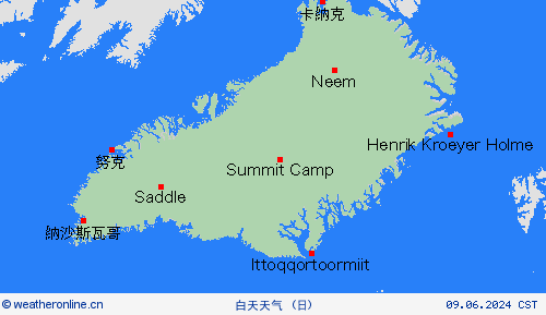 一览表 格陵兰 欧洲 预报图