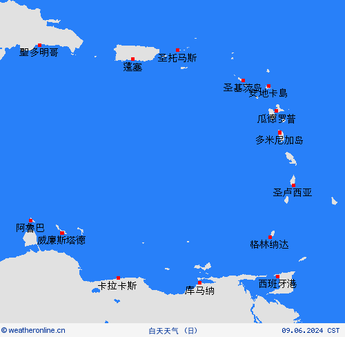 一览表 小安的列斯群岛 中美洲 预报图