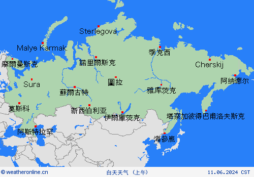 一览表  俄罗斯联邦 欧洲 预报图