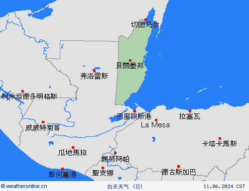 一览表 伯利茨 中美洲 预报图