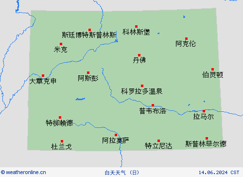 一览表 科罗拉多州 北美洲 预报图