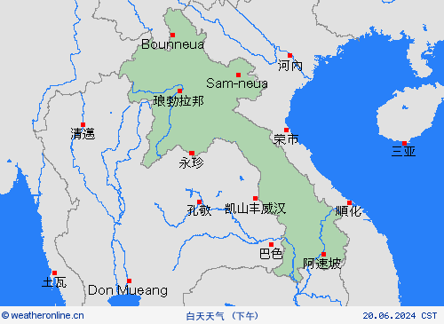 一览表 老挝 亚洲 预报图