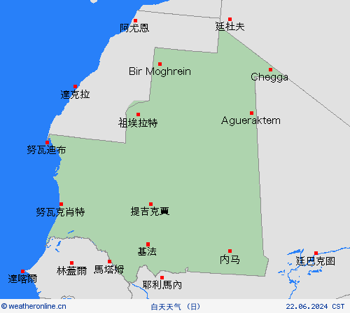 一览表 毛里塔尼亚 非洲 预报图