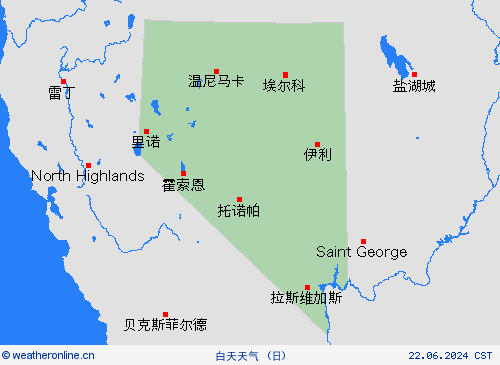 一览表 内华达州 北美洲 预报图