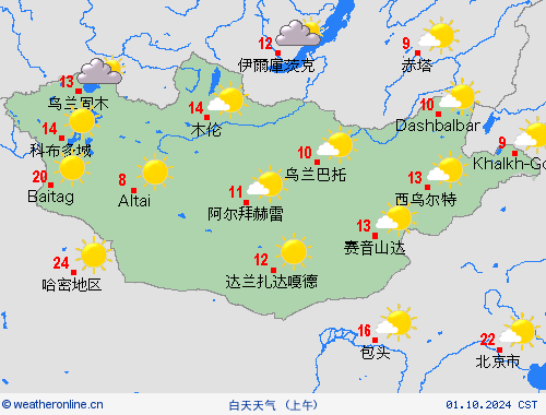 一览表 蒙古 亚洲 预报图