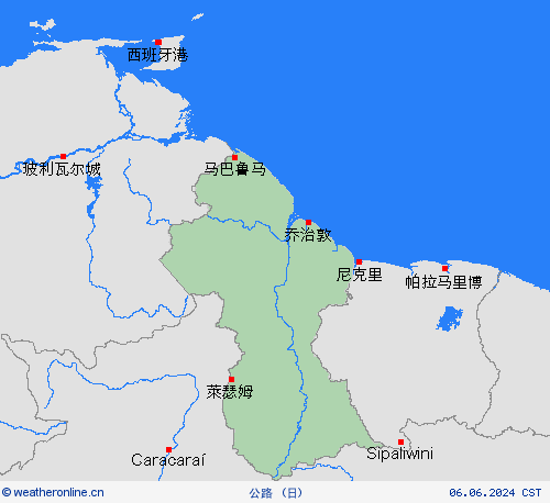 公路 圭亚那 南美洲 预报图
