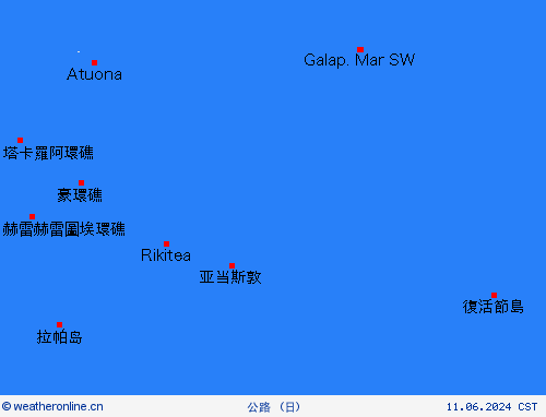 公路 皮特凯恩 大洋洲 预报图