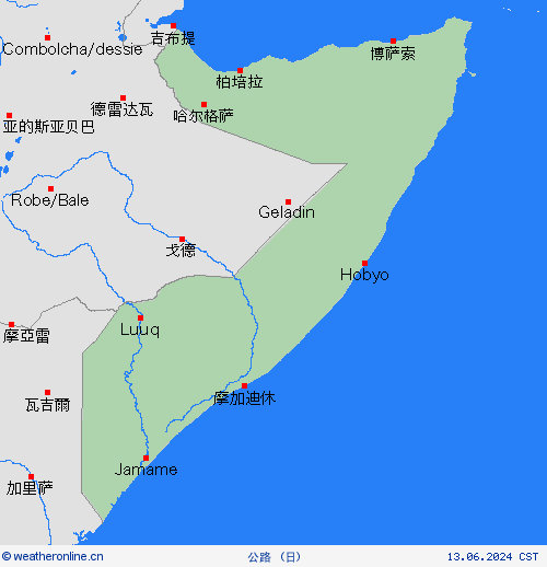 公路 索马里 非洲 预报图