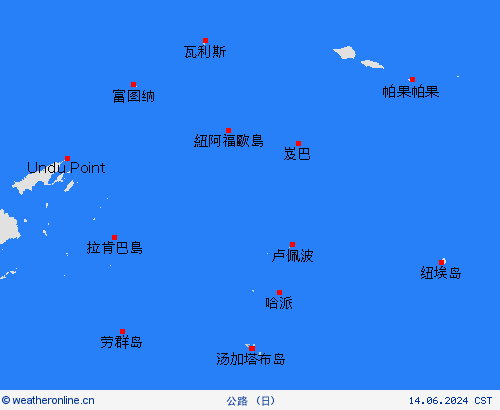 公路 汤加群岛 大洋洲 预报图
