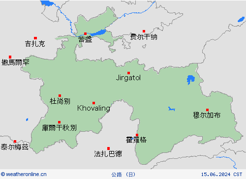 公路 塔吉克斯坦 亚洲 预报图