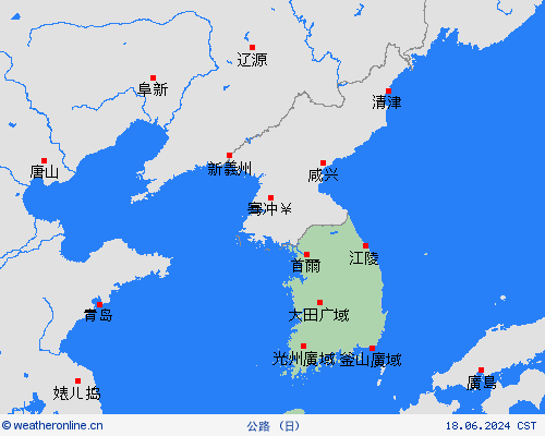 公路 韩国 亚洲 预报图