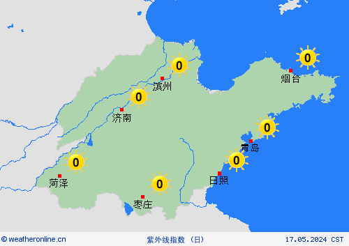 紫外线指数  欧洲 预报图