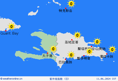 紫外线指数 海地 中美洲 预报图