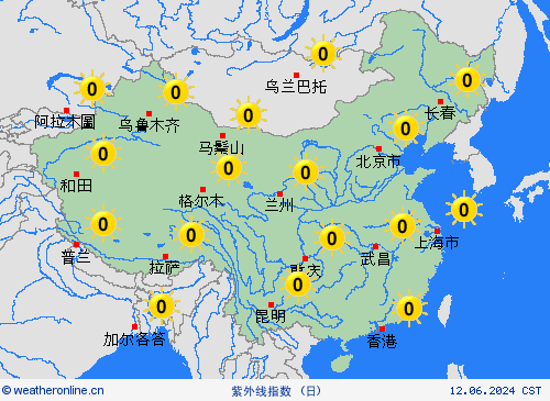 紫外线指数 中国 中国 预报图