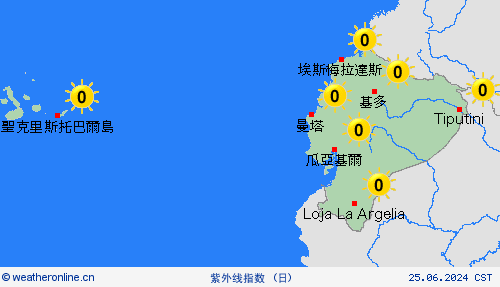 紫外线指数 厄瓜多尔 南美洲 预报图