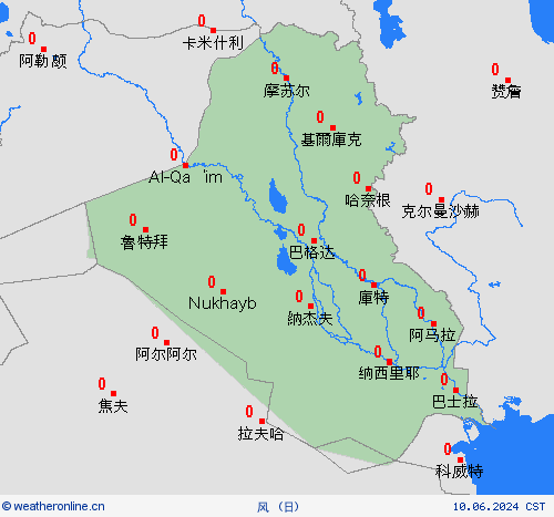 风 伊拉克 亚洲 预报图