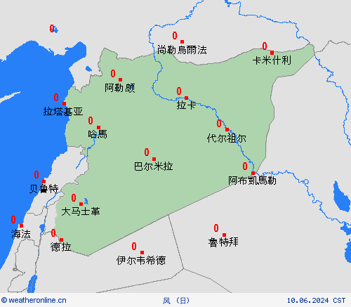 风 叙利亚 亚洲 预报图