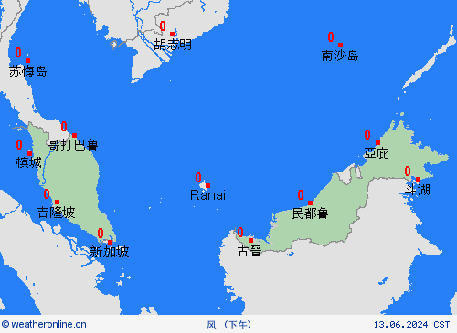 风 马来西亚 亚洲 预报图