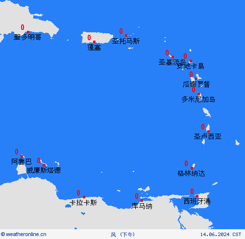 风 小安的列斯群岛 中美洲 预报图