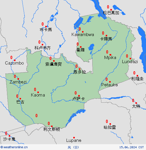 风 赞比亚 非洲 预报图
