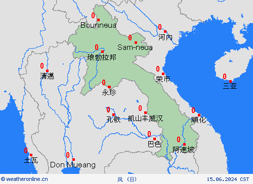 风 老挝 亚洲 预报图